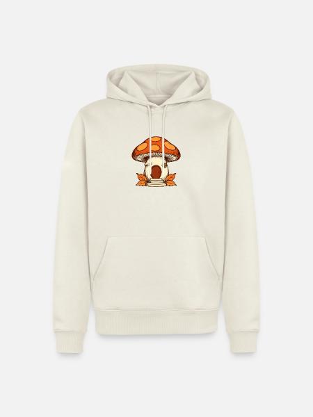 Pilzhaus am Waldrand - Männer Premium Bio Hoodie - Naturweiß