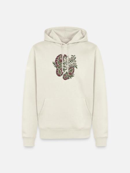 Schritt für Schritt – Laufmotiv - Männer Premium Bio Hoodie - Naturweiß