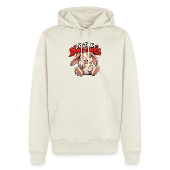 Provokanter Hase für die Bösen - Männer Premium Bio Hoodie - Naturweiß - Vorne - Nico (187cm)