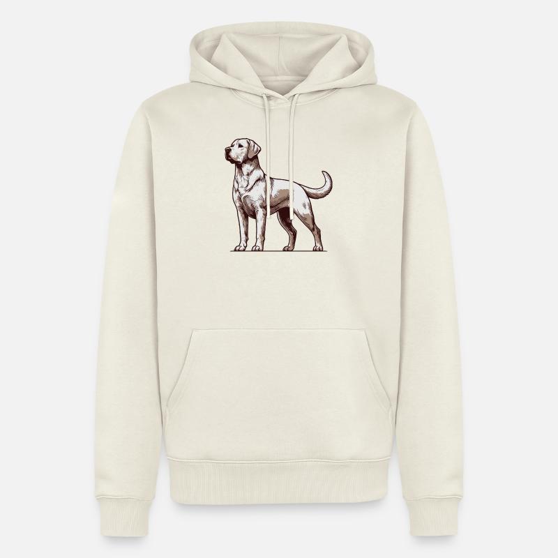 Labrador - Sweat à capuche Premium bio Homme - blanc cassé