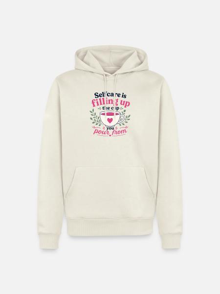 Selbstfürsorge ist, die Tasse zu füllen, aus der du gießt - Männer Premium Bio Hoodie - Naturweiß