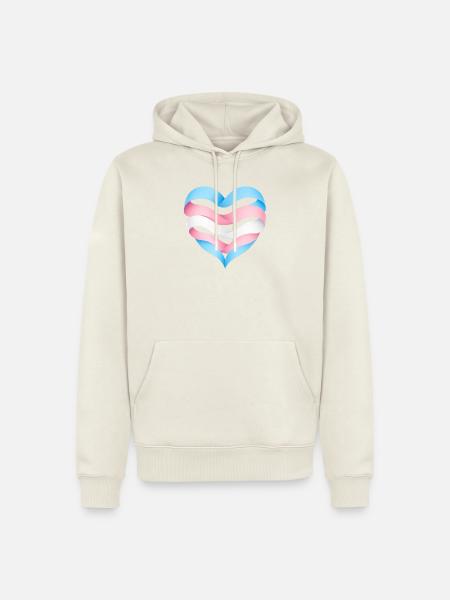 Transgender Herzdesign S1 - Männer Premium Bio Hoodie - Naturweiß