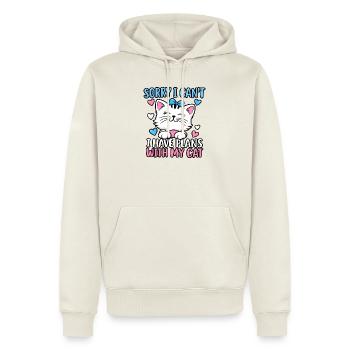 Katzenliebhaber Katzenmama Haustiereltern Kätzchenkunst - Männer Premium Bio Hoodie - Naturweiß - Vorne - Nico (187cm)