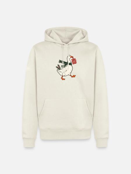 Weihnachtsgans Gans Weihnachten Wichtelgeschenk - Männer Premium Bio Hoodie - Naturweiß