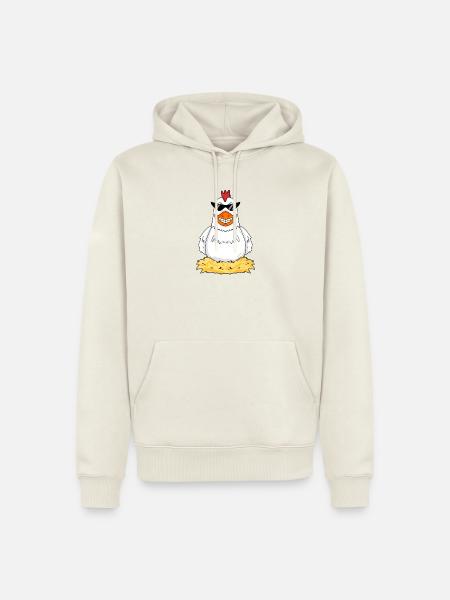 Hühner Huhn Hahn Hühnerbauer Hühnerstall - Männer Premium Bio Hoodie - Naturweiß