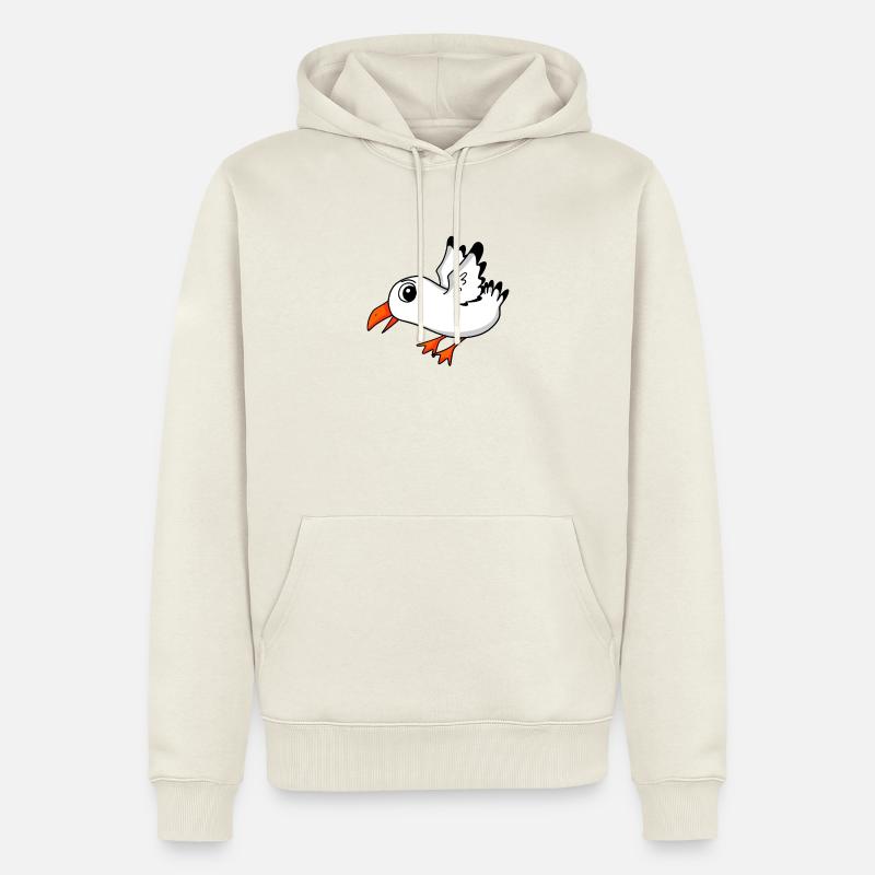 Möwe Vogel - Männer Premium Bio Hoodie - Naturweiß