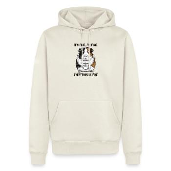 Its Fine Im Fine Kaffee Meerschweinchen - Männer Premium Bio Hoodie - Naturweiß - Vorne - Nico (187cm)