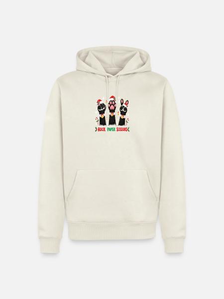 Winterpfoten Rock Paper Scissors - Männer Premium Bio Hoodie - Naturweiß