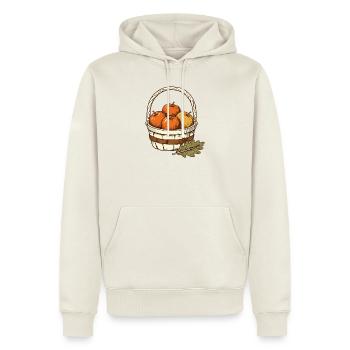 Apfelernte im Korb - Männer Premium Bio Hoodie - Naturweiß - Vorne - Nico (187cm)