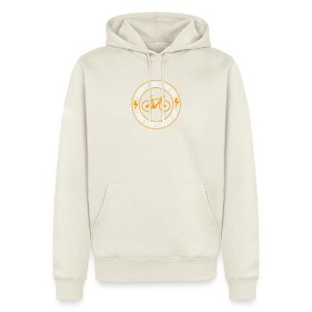 E-Bike EBike E Bike - Männer Premium Bio Hoodie - Naturweiß - Vorne - Nico (187cm)