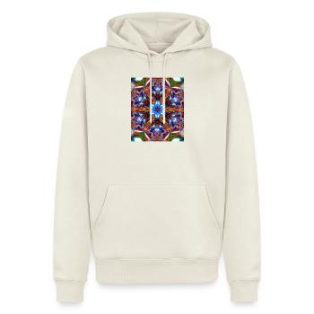 Bunter kaleidoskopische Mandala - Männer Premium Bio Hoodie - Naturweiß - Vorne - Nico (187cm)