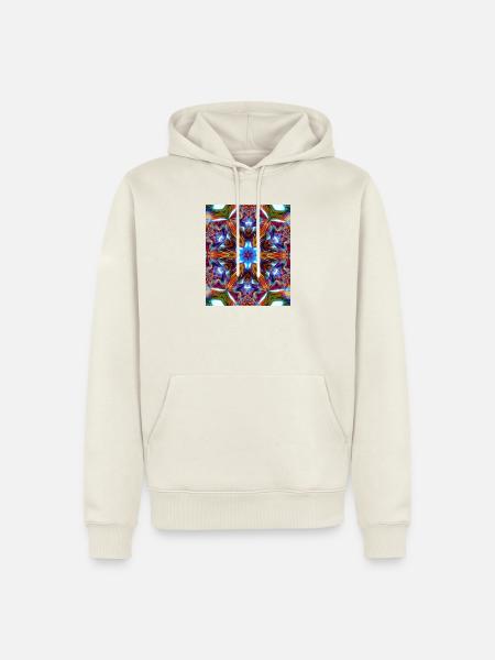 Bunter kaleidoskopische Mandala - Männer Premium Bio Hoodie - Naturweiß