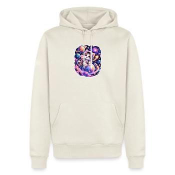 Katzen-Astronaut im All - Männer Premium Bio Hoodie - Naturweiß - Vorne - Nico (187cm)