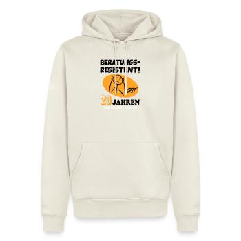 Comic Geburtstag 20 Jahre Happy Birthday - Männer Premium Bio Hoodie - Naturweiß - Vorne - Nico (187cm)