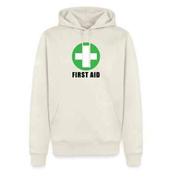 First Aid Medical Cross Safety Sign Vector Icon - Men’s Premium Organic Hoodie - off white - Front - Nico (187cm)