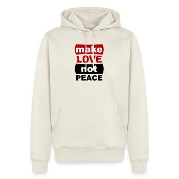 Make Love Not Peace - Männer Premium Bio Hoodie - Naturweiß - Vorne - Nico (187cm)