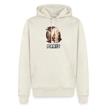Paris - Sweat à capuche Premium bio Homme - blanc cassé - Devant - Nico (187cm)