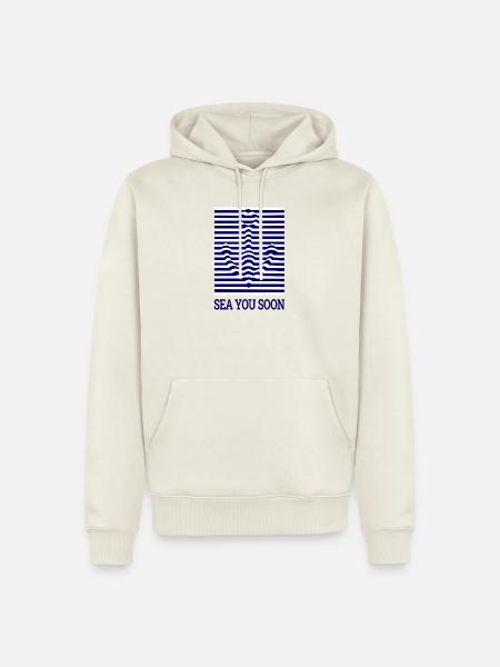 SEA YOU SOON – maritimer Anker - Männer Premium Bio Hoodie - Naturweiß