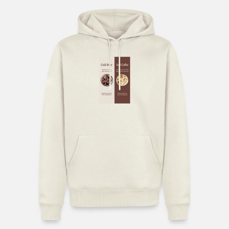 Affiche Cold Brew vs Café Glacé - Sweat à capuche Premium bio Homme - blanc cassé