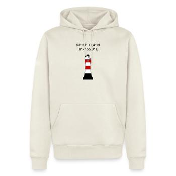 Leuchtturm Roter Sand Seefahrt Segeln Nordsee - Männer Premium Bio Hoodie - Naturweiß - Vorne - Nico (187cm)