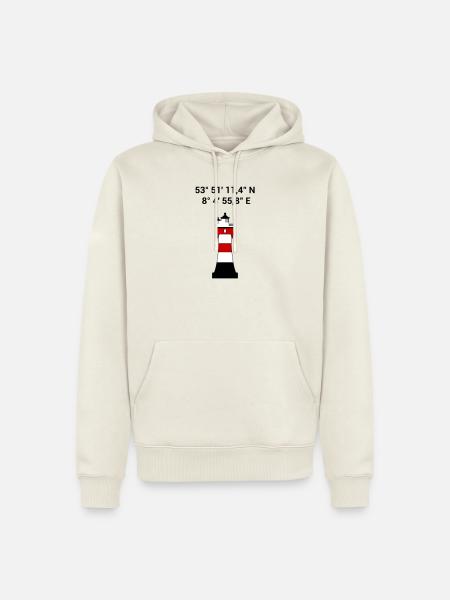 Leuchtturm Roter Sand Seefahrt Segeln Nordsee - Männer Premium Bio Hoodie - Naturweiß