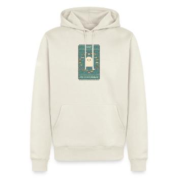 Der Tarot-Geist des Überdenkers - Männer Premium Bio Hoodie - Naturweiß - Vorne - Nico (187cm)
