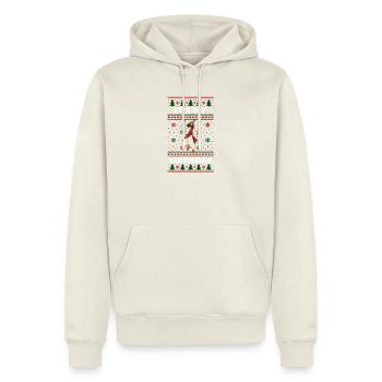 Ugly Christmas Sweater Pattern Jesus - Männer Premium Bio Hoodie - Naturweiß - Vorne - Nico (187cm)