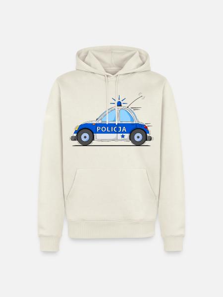 Polizeiauto Policja Blau - Männer Premium Bio Hoodie - Naturweiß