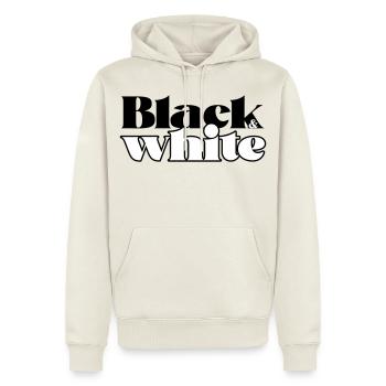 Schwarz-Weiß - Männer Premium Bio Hoodie - Naturweiß - Vorne - Nico (187cm)