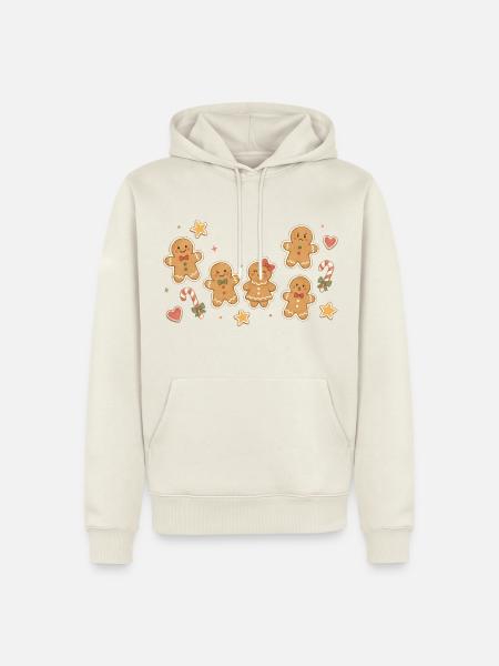 Aquarell der Lebkuchenmann-Sammlung - Männer Premium Bio Hoodie - Naturweiß
