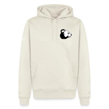 KettleBear - Sweat à capuche Premium bio Homme - blanc cassé - Devant - Nico (187cm)