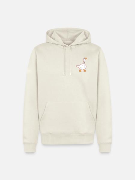 Rosa Kontur Ente Cartoon - Männer Premium Bio Hoodie - Naturweiß