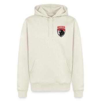 Österreich Adler Wappen AUSTRIA - Männer Premium Bio Hoodie - Naturweiß - Vorne - Nico (187cm)