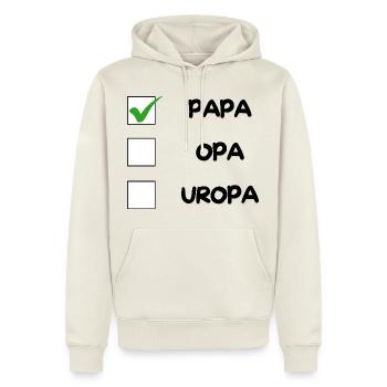 PAPA Checkliste - Männer Premium Bio Hoodie - Naturweiß - Vorne - Nico (187cm)
