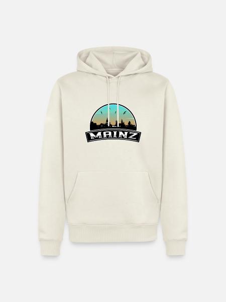 Mainz Deutschland Skyline Deutsches Souvenir - Männer Premium Bio Hoodie - Naturweiß