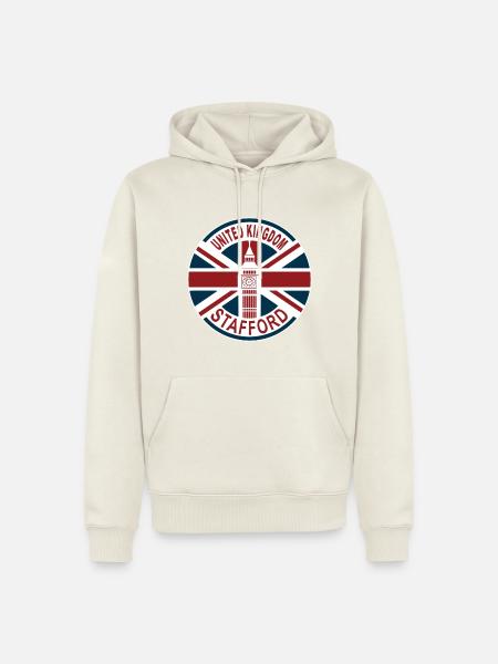 Stafford Vereinigtes Königreich UK Union Jack Britische Flagge - Männer Premium Bio Hoodie - Naturweiß