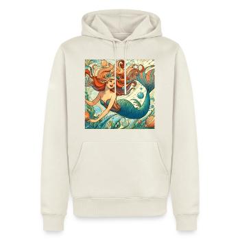 Meerjungfrau Nixe roten Haare Art Nouveau Geschenk - Männer Premium Bio Hoodie - Naturweiß - Vorne - Nico (187cm)