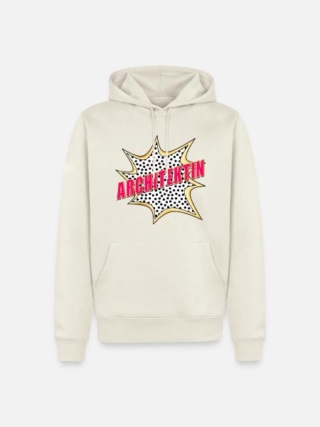 BAULEITUNG ARCHITEKTIN POP-ART - Männer Premium Bio Hoodie - Naturweiß