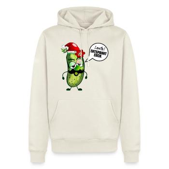 Weihnachten Stress Gurke - Männer Premium Bio Hoodie - Naturweiß - Vorne - Nico (187cm)