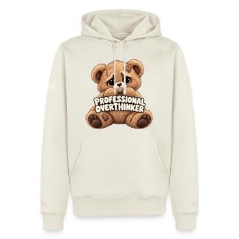 Professioneller Grübler Bär - Männer Premium Bio Hoodie - Naturweiß - Vorne - Nico (187cm)