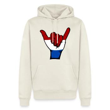 Holland Flagge Surfing Symbol - Männer Premium Bio Hoodie - Naturweiß - Vorne - Nico (187cm)