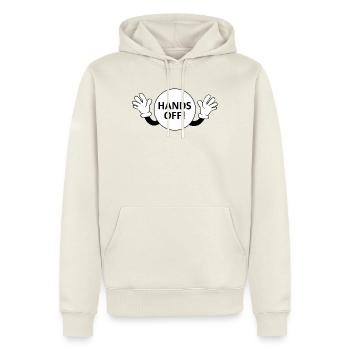 Hands Off / Don't Touch Warning - Men’s Premium Organic Hoodie - off white - Front - Nico (187cm)