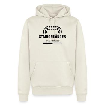 Frankfurt Stadiongänger – Geschenk Fußball Fan - Männer Premium Bio Hoodie - Naturweiß - Vorne - Nico (187cm)