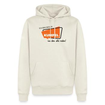 Ich bin dieser Kumpel von dem alle reden - Männer Premium Bio Hoodie - Naturweiß - Vorne - Nico (187cm)