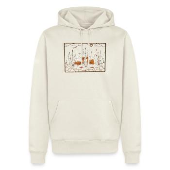 Schwan Familie in Feuchtgebiet - Männer Premium Bio Hoodie - Naturweiß - Vorne - Nico (187cm)