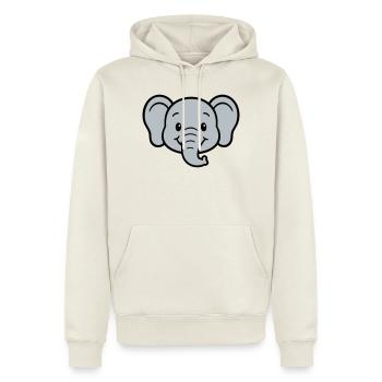 Imprimé éléphant ludique pour les enfants - Sweat à capuche Premium bio Homme - blanc cassé - Devant - Nico (187cm)