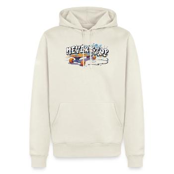 Conception de graffiti de planche à roulettes colorée - Sweat à capuche Premium bio Homme - blanc cassé - Devant - Nico (187cm)