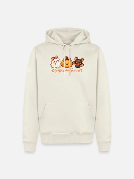 Süßes oder Saures? Halloween - Männer Premium Bio Hoodie - Naturweiß
