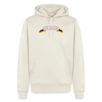 Amateur de bière avec drapeau DE - Sweat à capuche Premium bio Homme - blanc cassé - Devant - Nico (187cm)