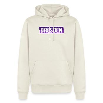 Dresden Banner - Sachsen - Deutschland - Männer Premium Bio Hoodie - Naturweiß - Vorne - Nico (187cm)